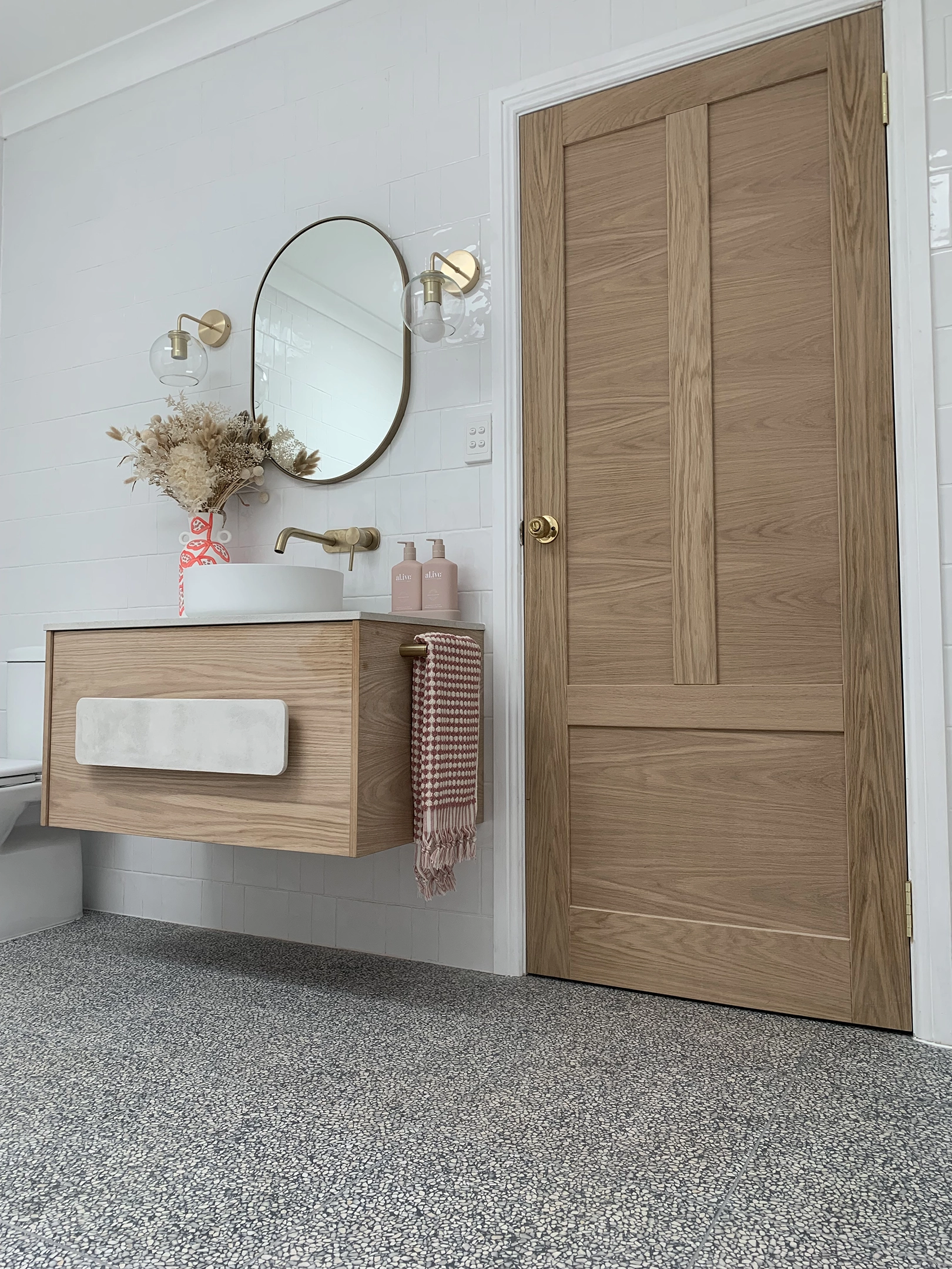 Bathroom with timber vanity
